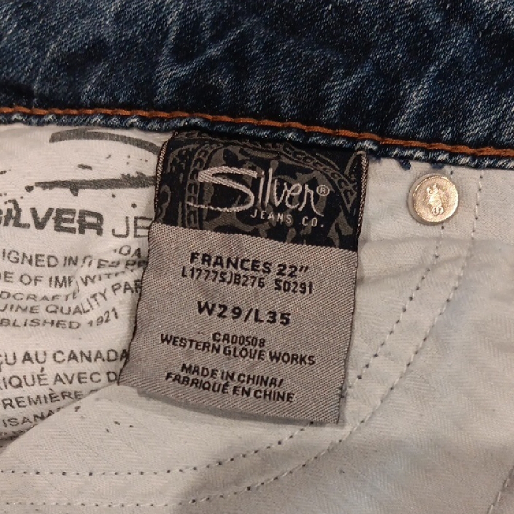 Silver Jeans  Bootcut Distressed Blue Jeans - Picture 3 of 5